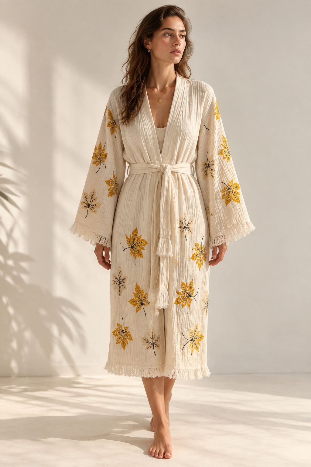 Autumn Whisper Muslin Kimono
